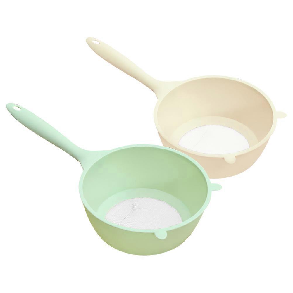 2pcs Rice Washer Strainer Bowl with Handle Multi Use Basket Colander for Cleaning Fruit and Grains
