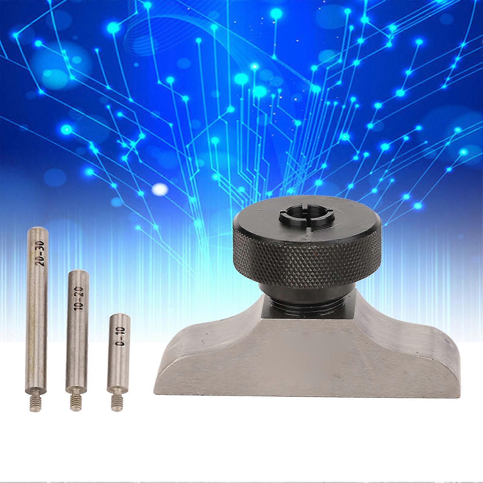 Depth Dial Indicator Base Hardened Stainless Steel Depth Micrometer Stand with 3 Pcs Extension Rods 63x17mm/2.5x0.7in 