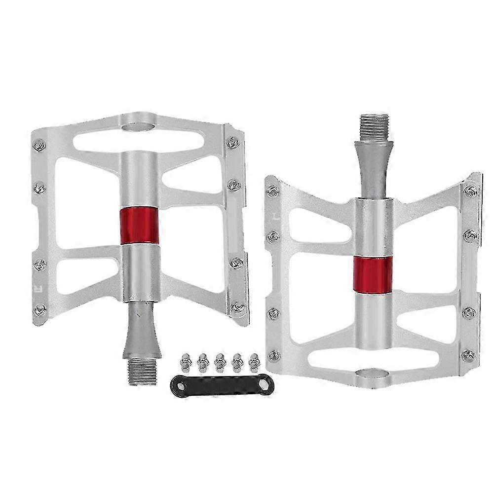Lightweight Aluminum Alloy Bicycle Pedals for Mountain & Road Bikes - 1 Pair Silver Replacement Parts for Enhanced Performance