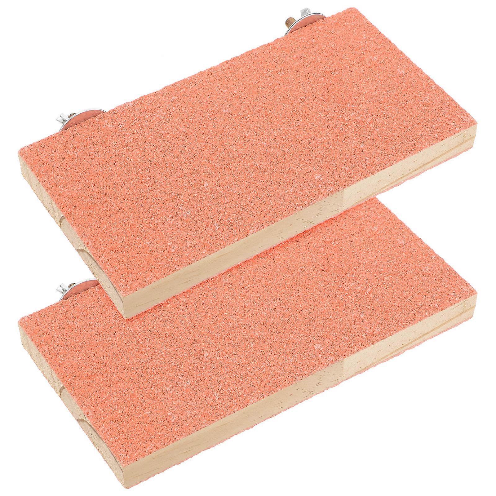 Bird Stands Wooden Parrot Platform Rectangular Cage Use Attractive Design for Parakeets 2Pcs