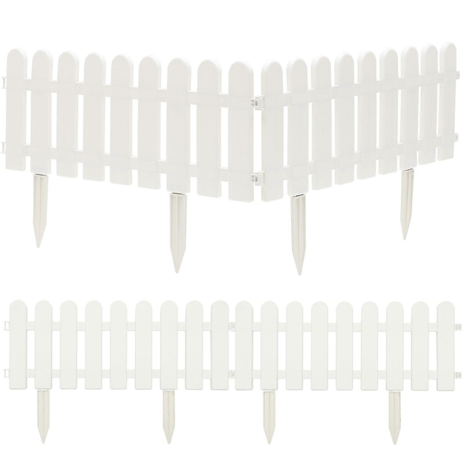 DIY Garden Fence Plastic Picket Fencing for Lawns UV Protection Simple and Elegant 1Set