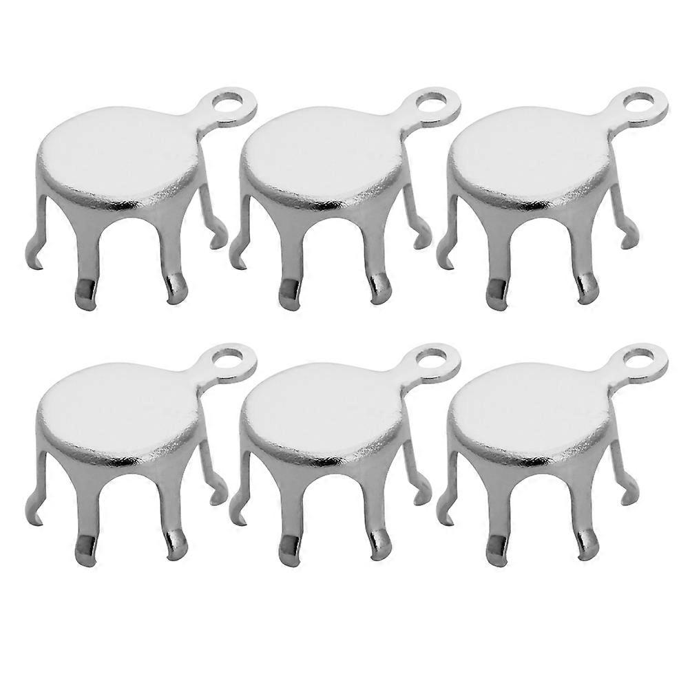 100 adet Bakır Pençe Kolye Yuvarlak Şekil DIY Takı Yapımı için Asma Delik ile Gümüş 10mm