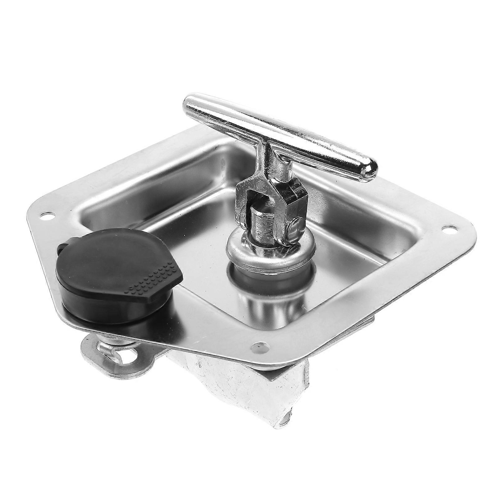 T Shaped Lock for Toolboxes and Cabinets Silver Iron Material Easy to Install and Operate 2Pcs