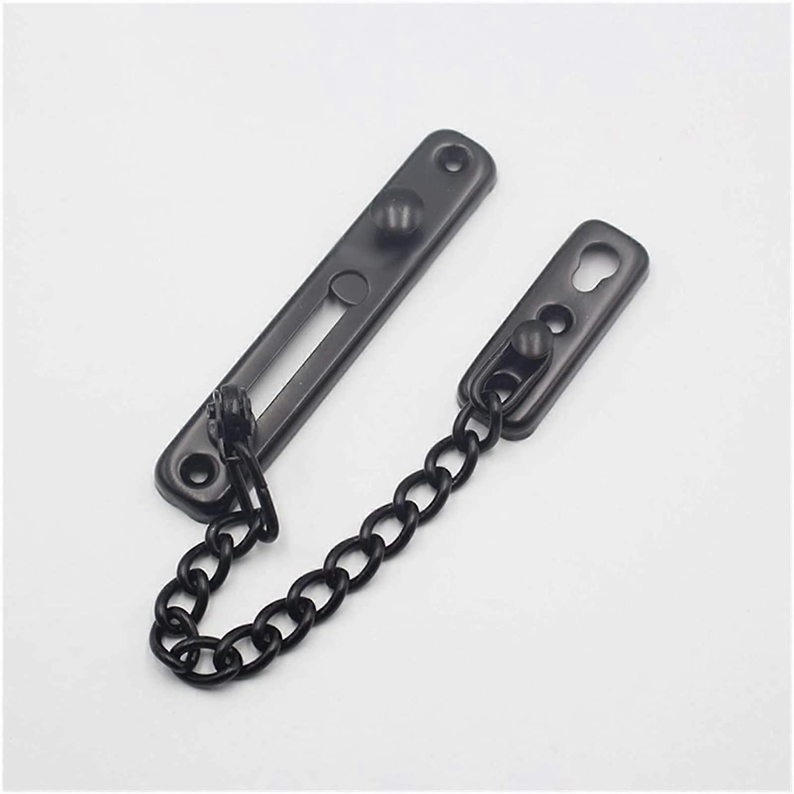 Door Chain, Bolt Gate Latch, Stainless Steel, AntiTheft, Security Chain (Color: Black)