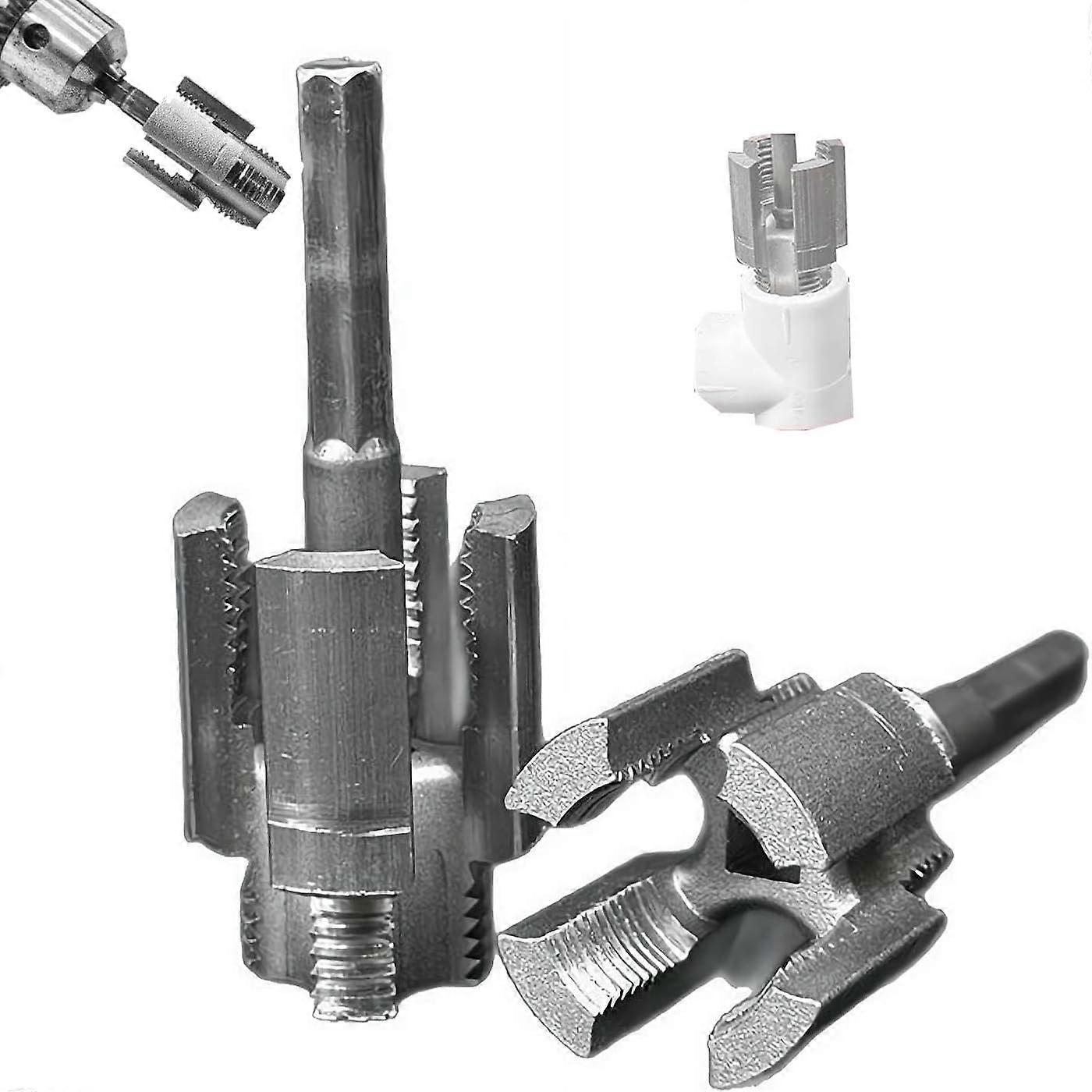 Pipe threading tool – Electric drill, compatible PVC set, 1.27 cm (1/2')
