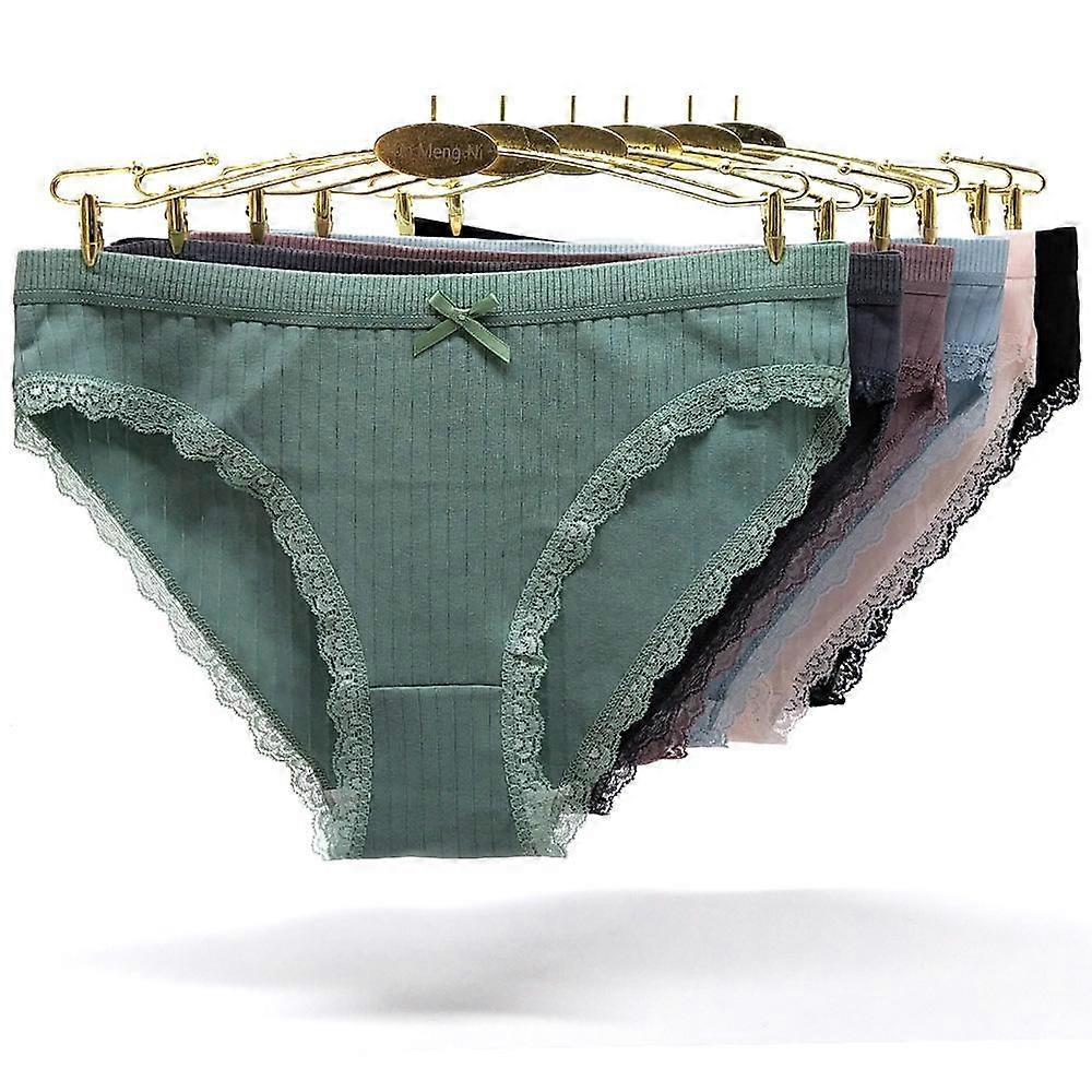 Női alsónadrágok Pamut Szexi sportbugyik Közepes derekú Puha Egyszínű Női fehérnemű Női fehérnemű Fehérnemű Alsónadrág 6 db / tétel