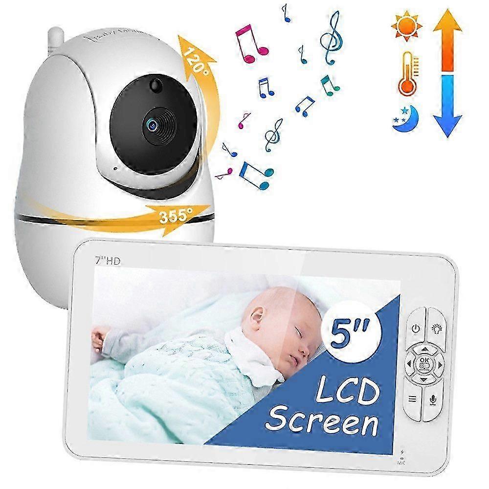 Video baby monitor with camera: 7-inch display, night light, and advanced monitoring features