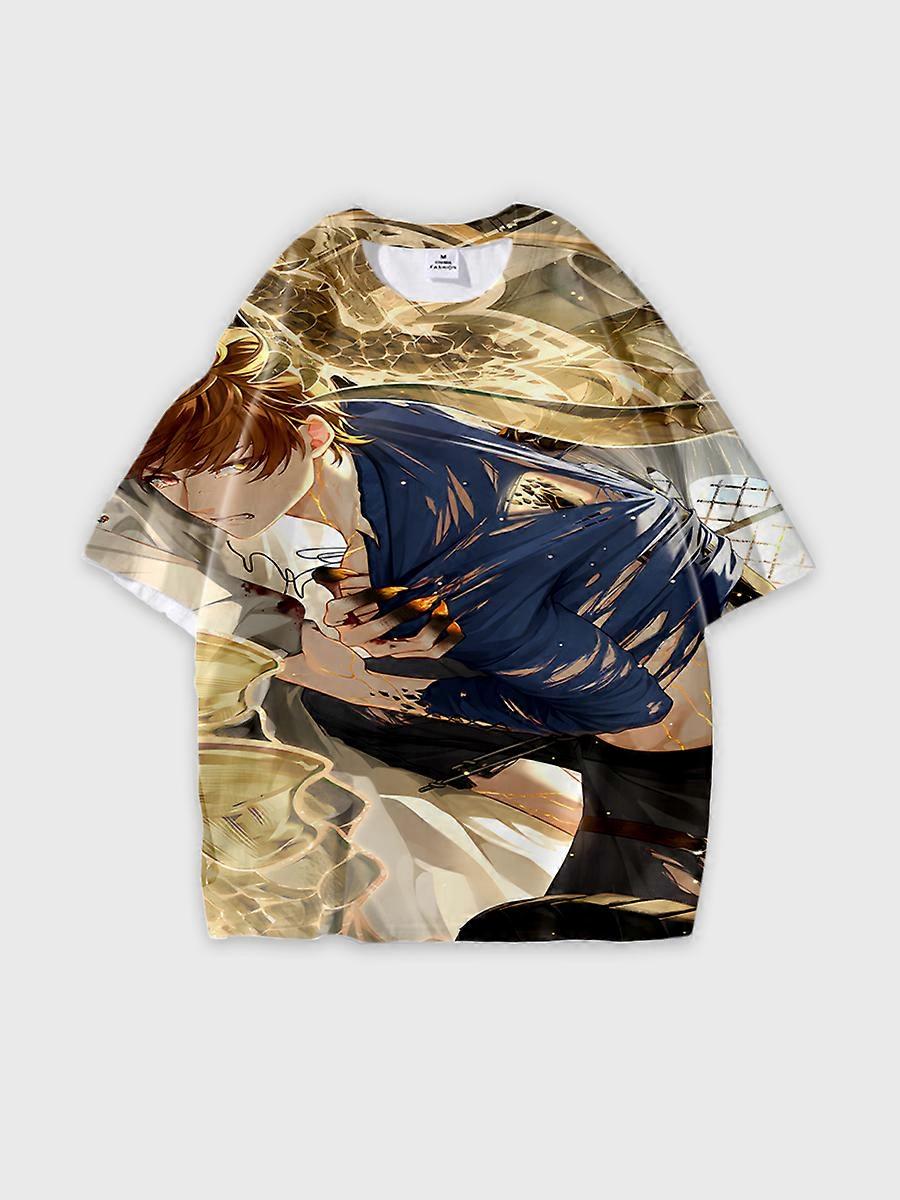 T-shirt round neck Role Pattern loose short sleeve E3660