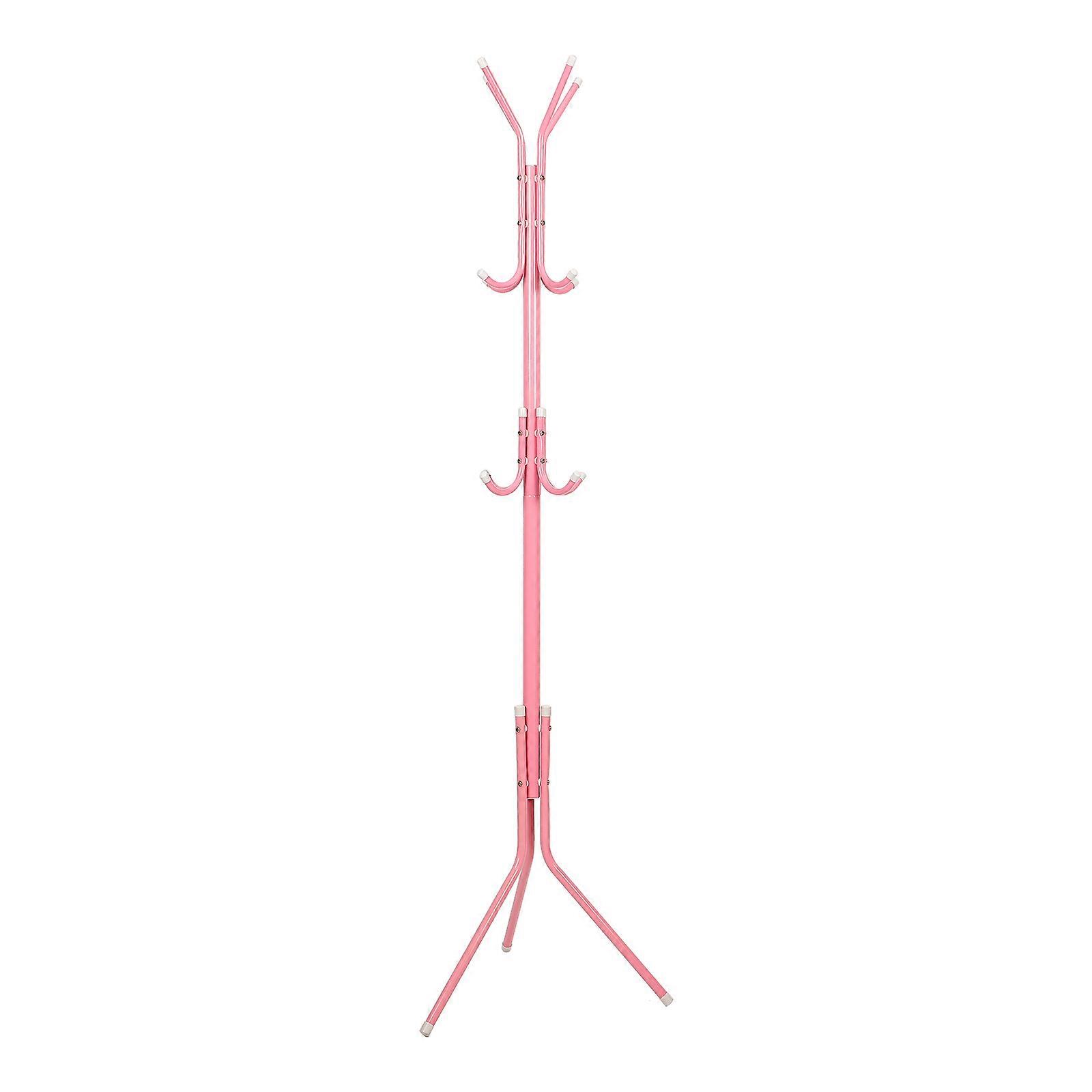 Tree Shape Pink Hat Rack With 12 Hooks For Bedroom Organization And Clothes Hanging 1Pack