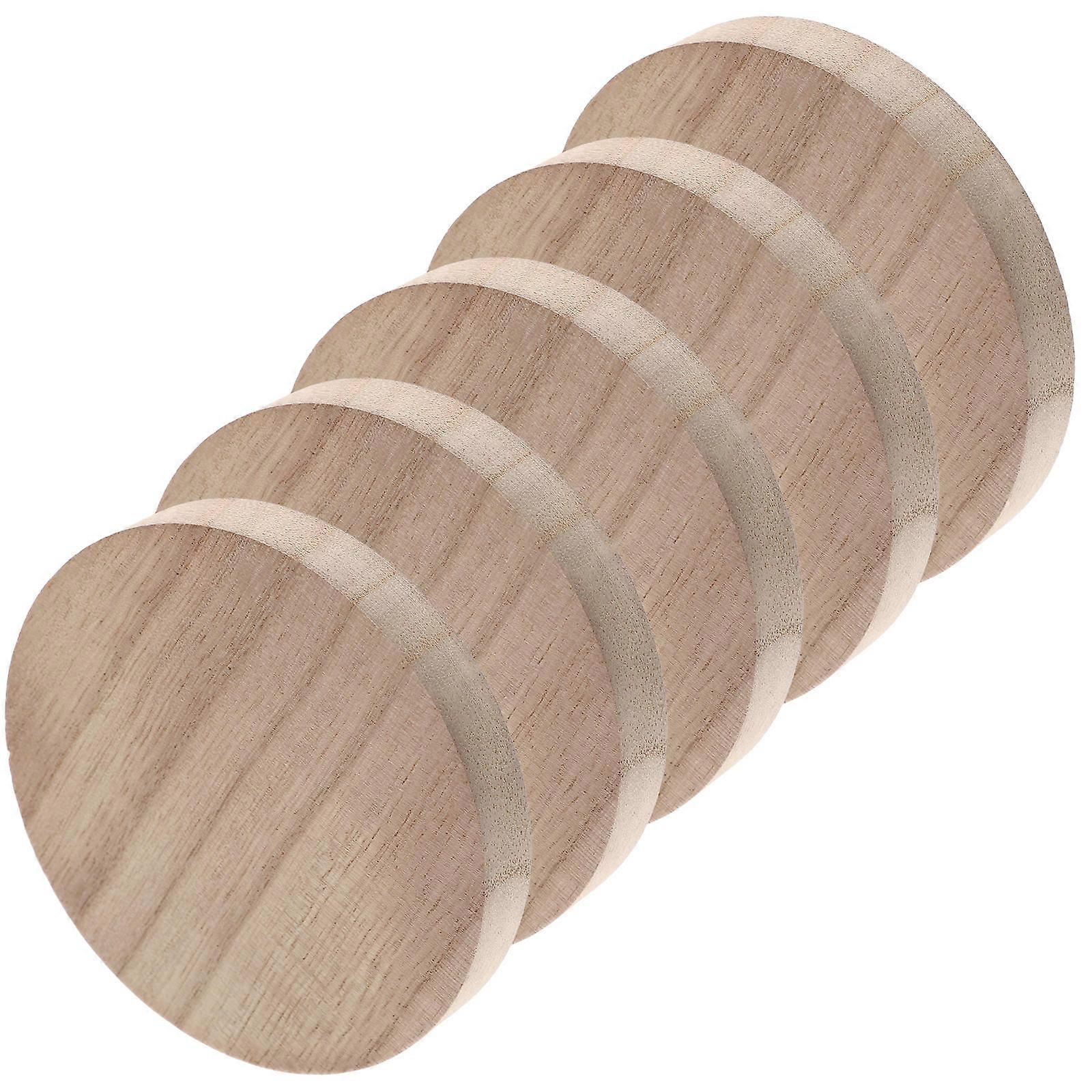 Natural Wood Slices for Display Stand Unfinished Brown Wood Circles for Crafts 5pcs