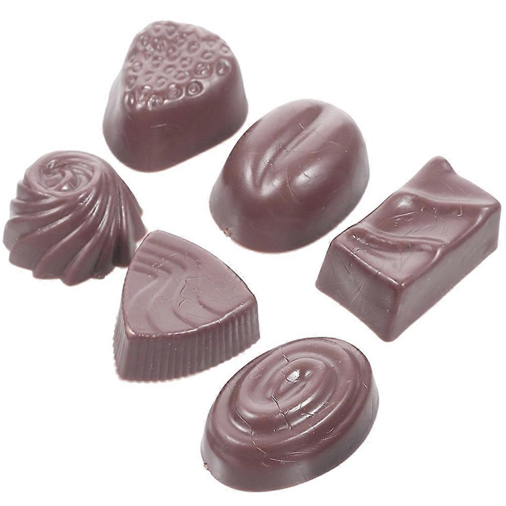 Simulated Chocolate Model for DIY Made of PVC in Black Color Perfect for Photo Prop and Display 6pcs