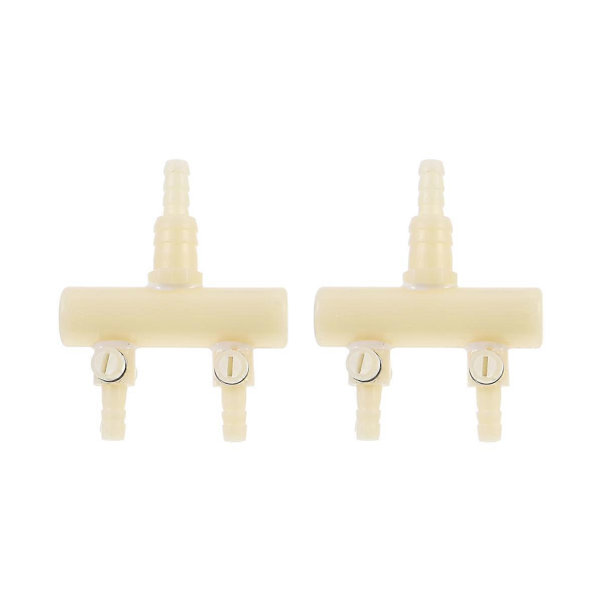 Aquarium Air Flow Splitter for Fish Tank Made of Plastic White Easy to Install and Use 2 Pieces
