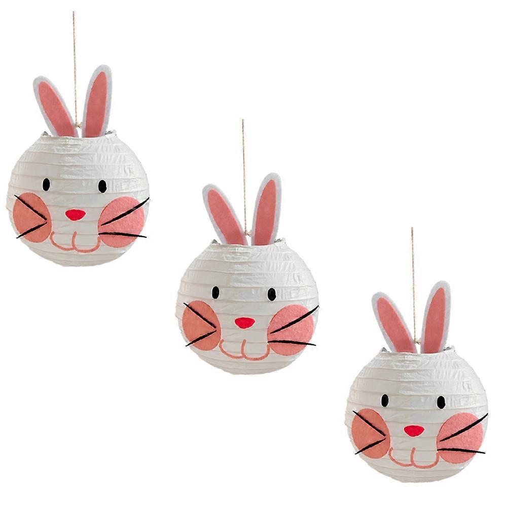Paper Lanterns Easter Bunny Shape for Decoration 3Pcs Party Lanterns