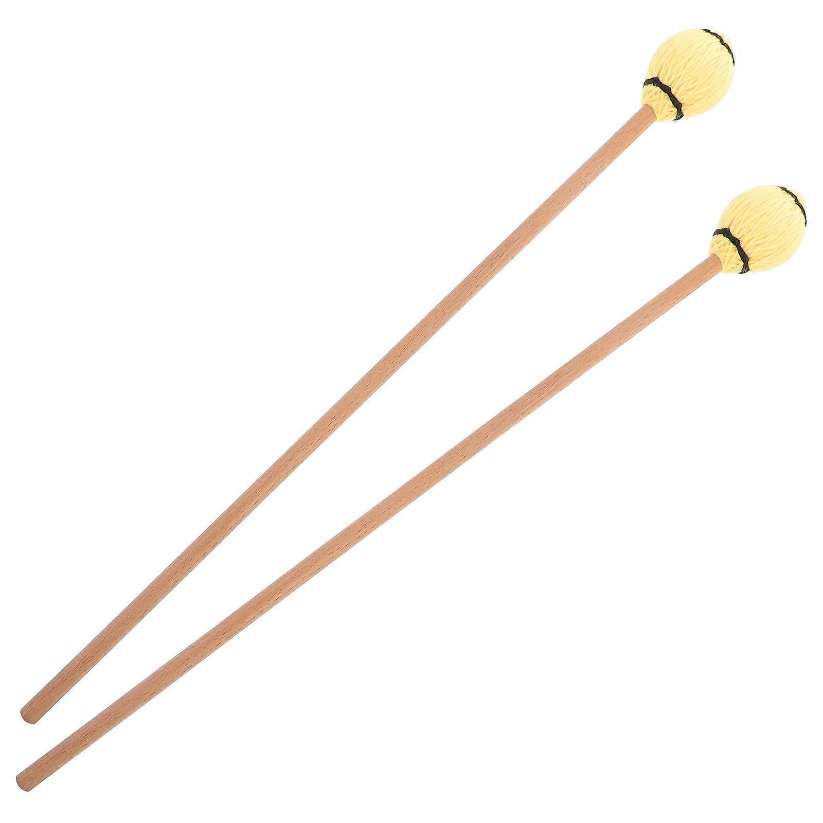 Assorted Color Drum Mallets for Percussion Instruments Made of Maple and Wool Gentle Comfortable Durable 2pcs
