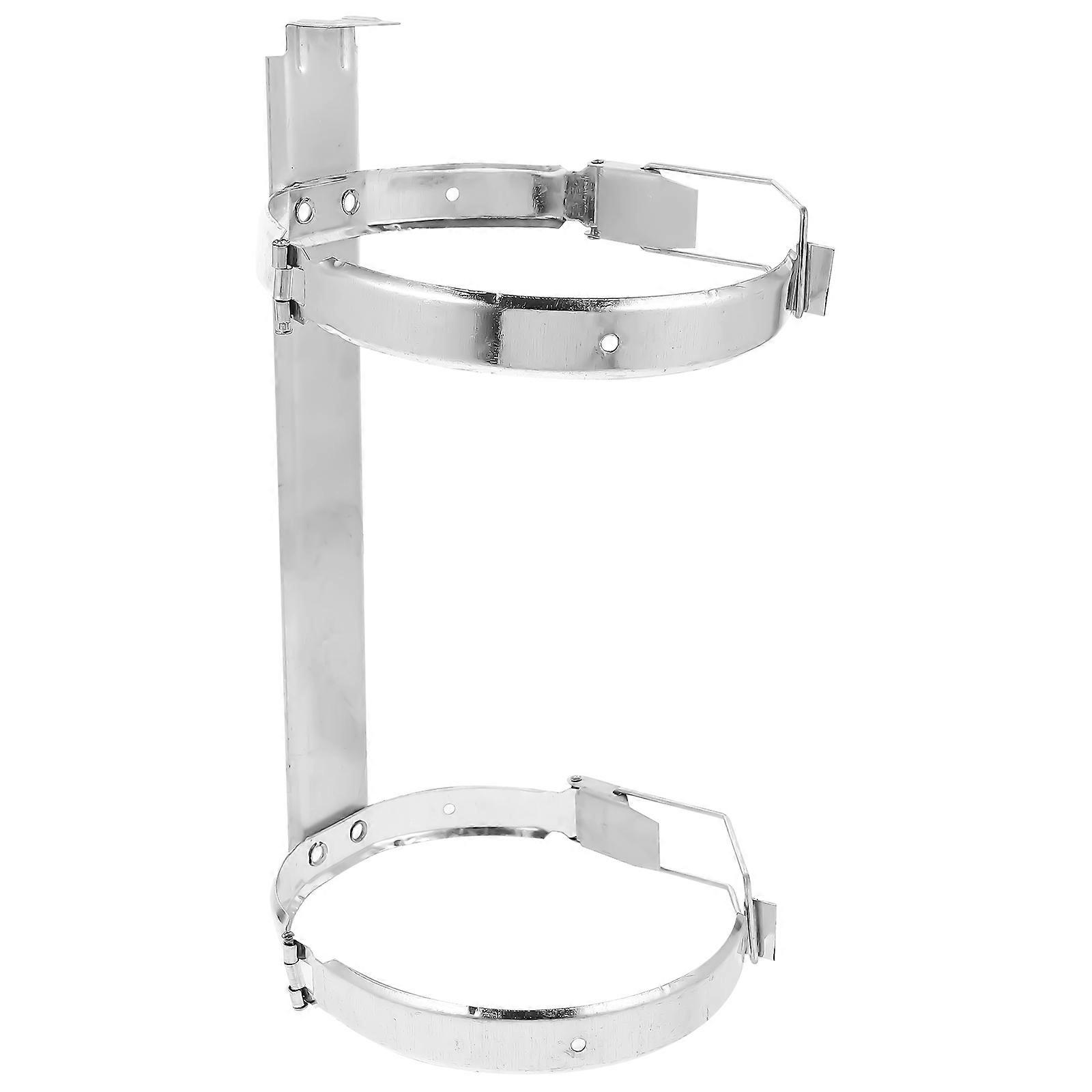 Durable Fire Extinguisher Clamp Mount Heavy Duty Iron Hanger For Vehicle Office Silver Functional Design 1Set