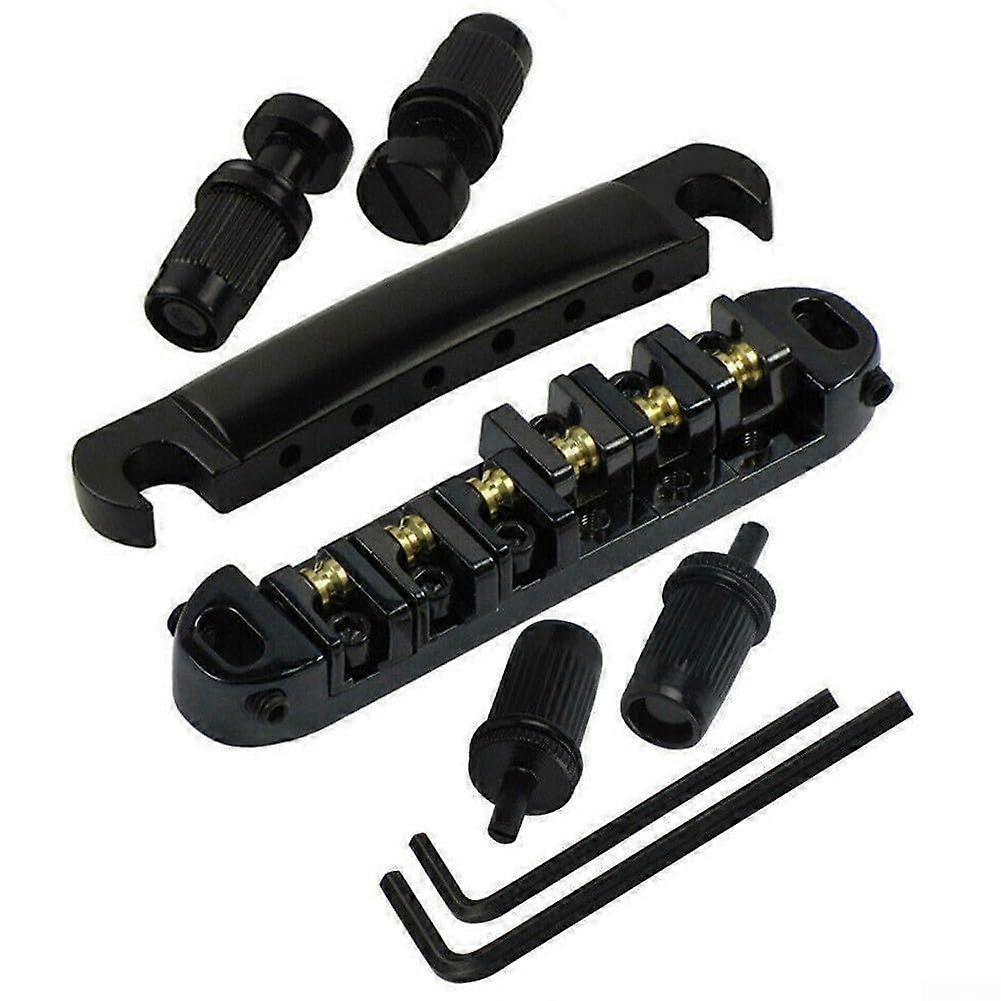 Reliable Adjustable String Holder Set for LP Guitars and Models, Black Material, Compatible with Various Styles