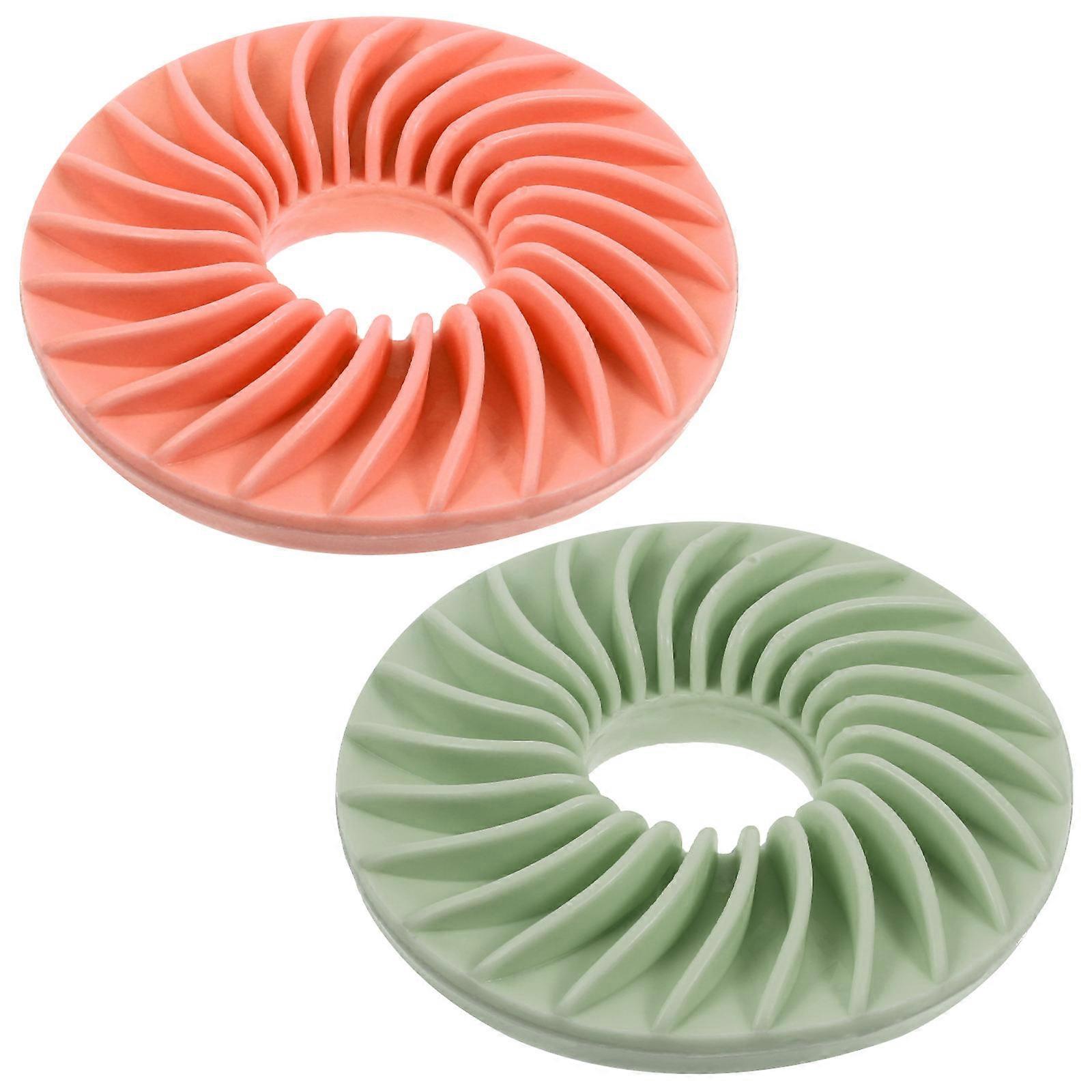 Pet Slow Feeder Bowl for Dry or Wet Food Assorted Color TPR Material 2 Pcs