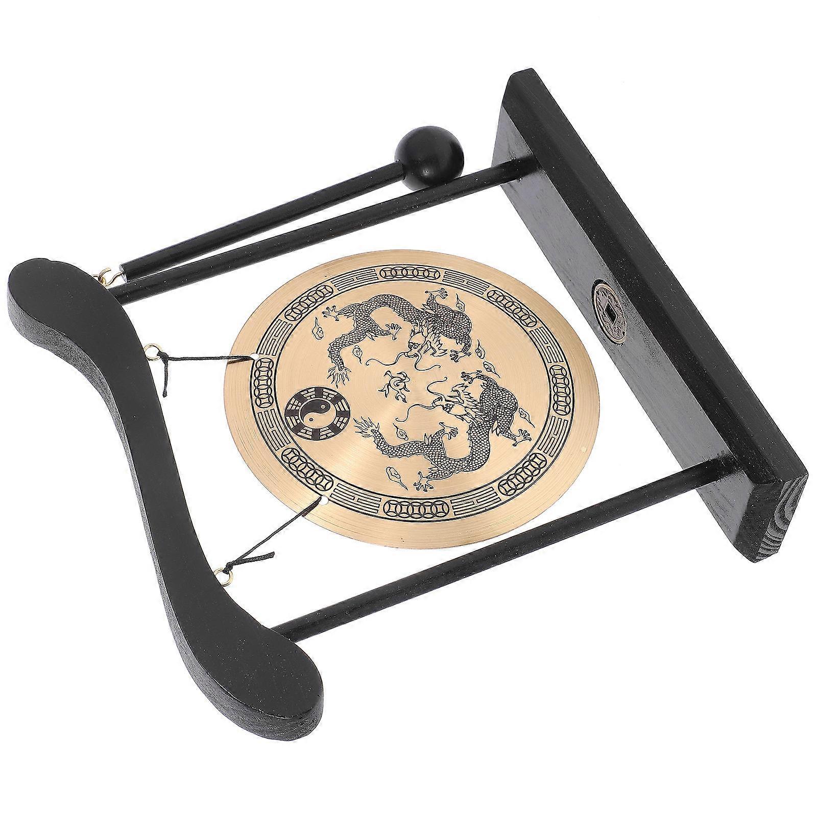 Feng Shui Desktop Gong Decorative Chinese Dragon Bell for Home Living Room Accent – Unique Meticulously Crafted Tabletop Ornament for Auspicious