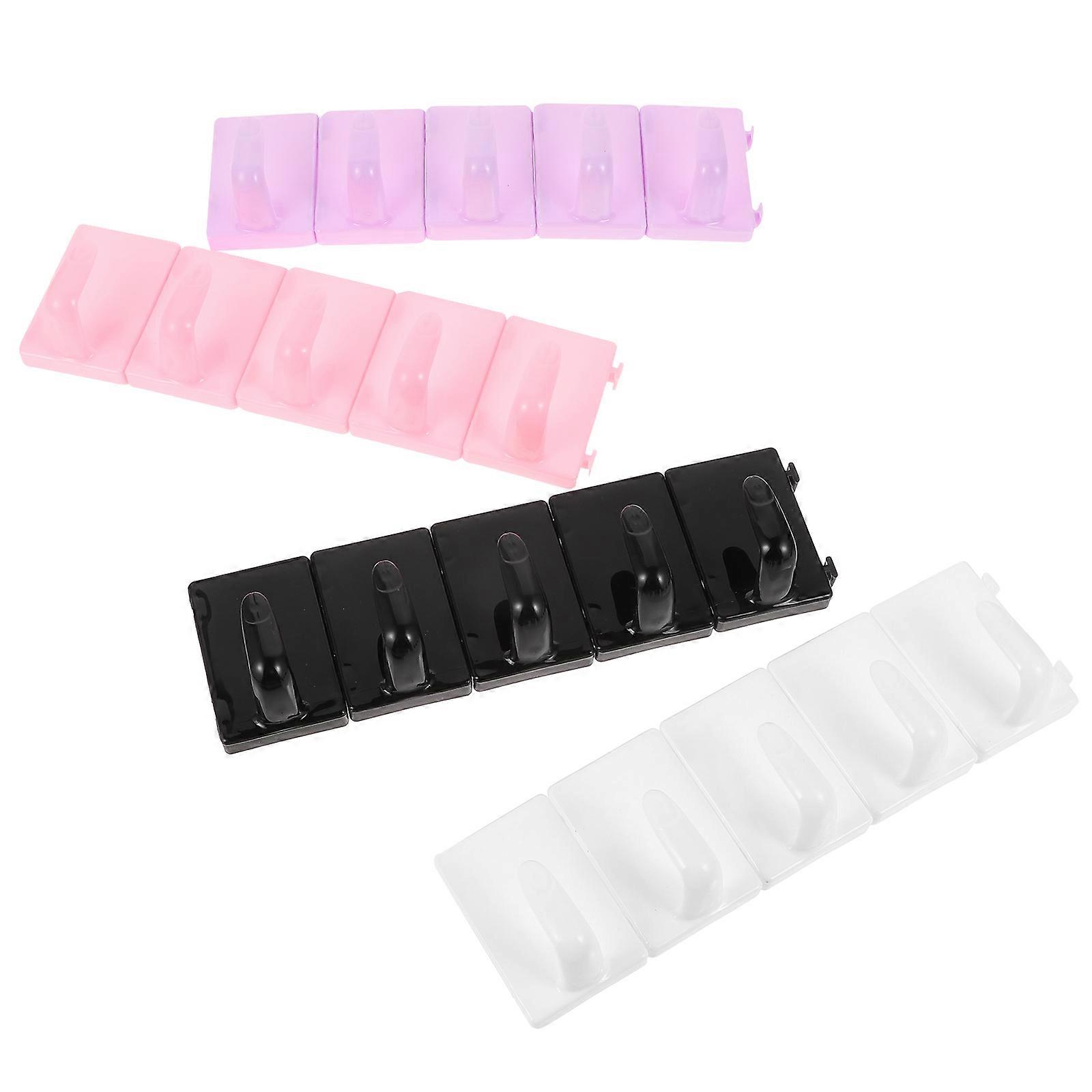 4Pcs Plastic Nail Supports with Assorted Colors for Manicure and Nail Art Practice Perfect for