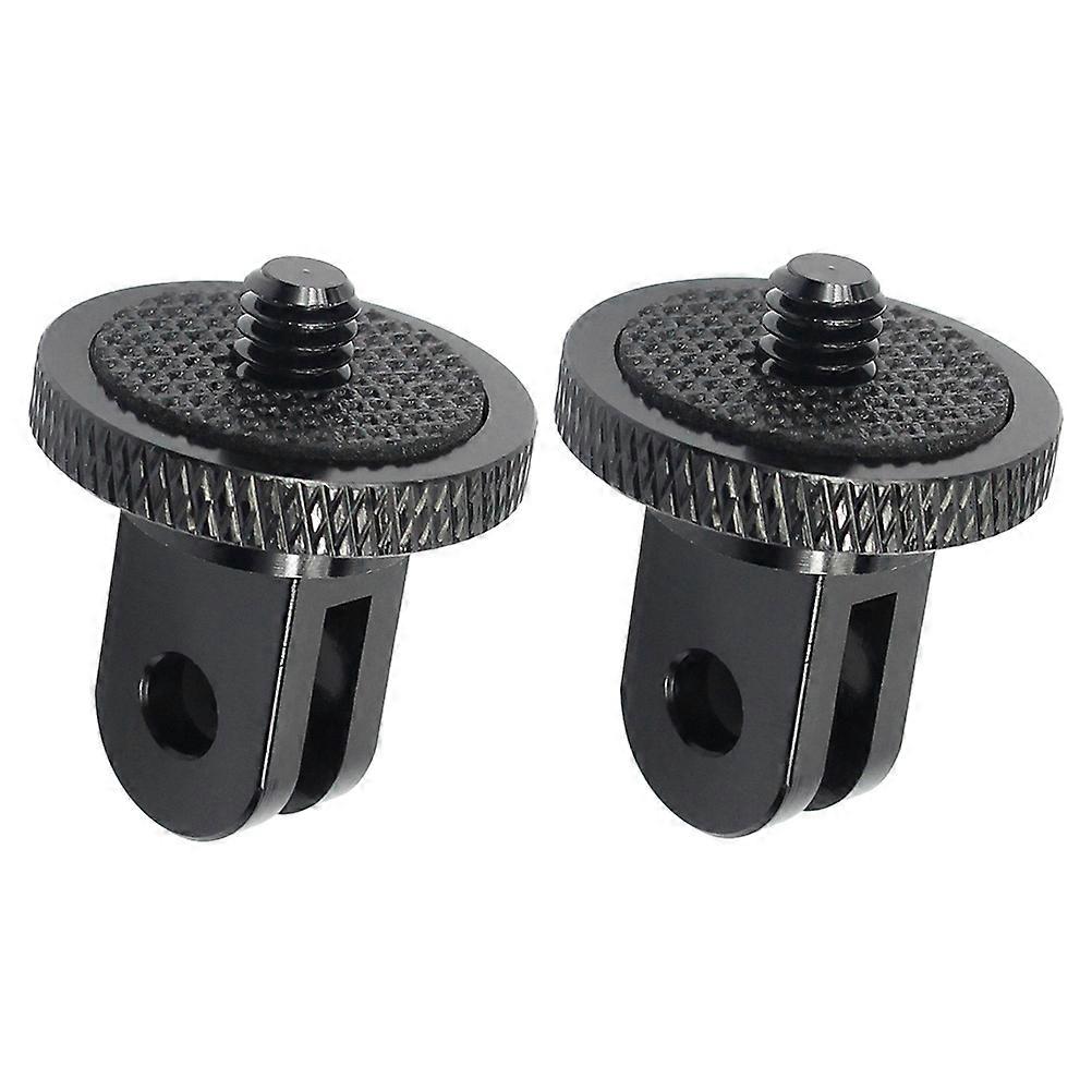 Black Aluminum Alloy Camera Mount Adapter for Sports Cameras with 1/4 inch 20 Threads 2PCS