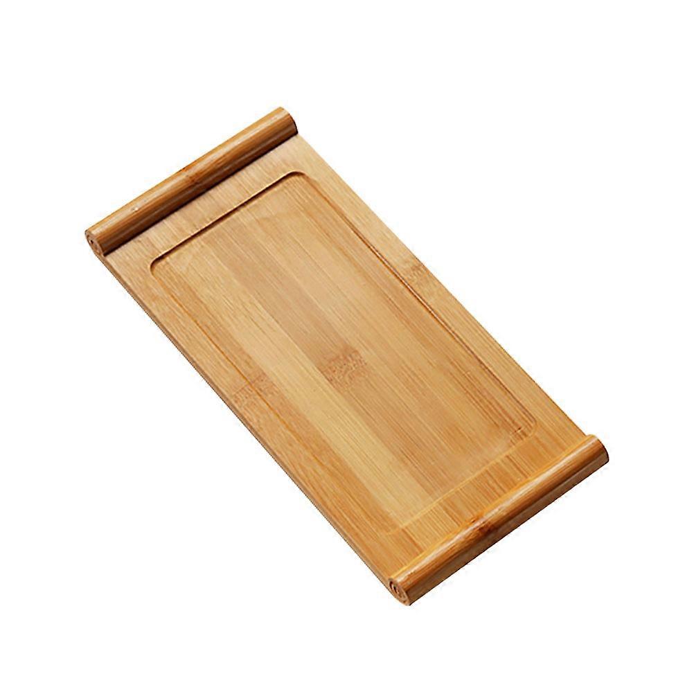 Khaki Bamboo Tea Tray Synthetic Material Perfect for Tea Service and Home Use 16.5 x 11.8 inches