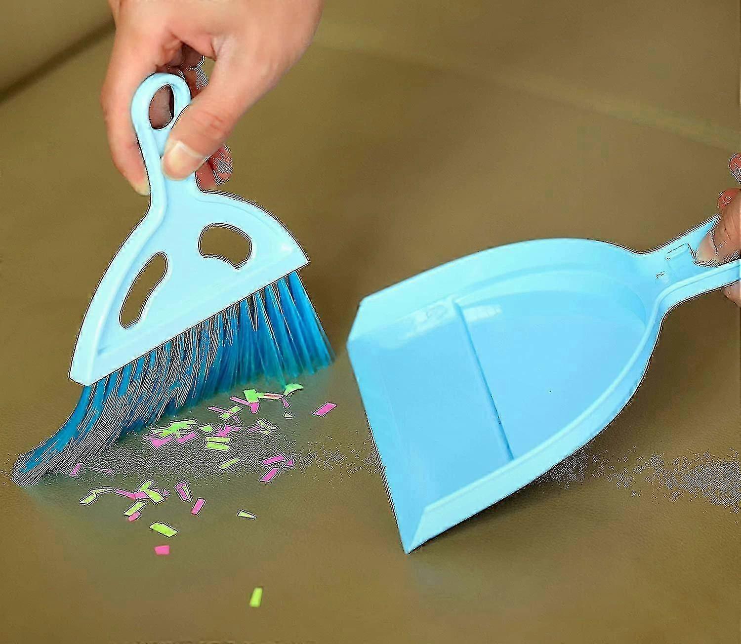 Mini Dustpan and Broom Set for Desk, Keyboard, Cabinets, and Toy Cleanup
