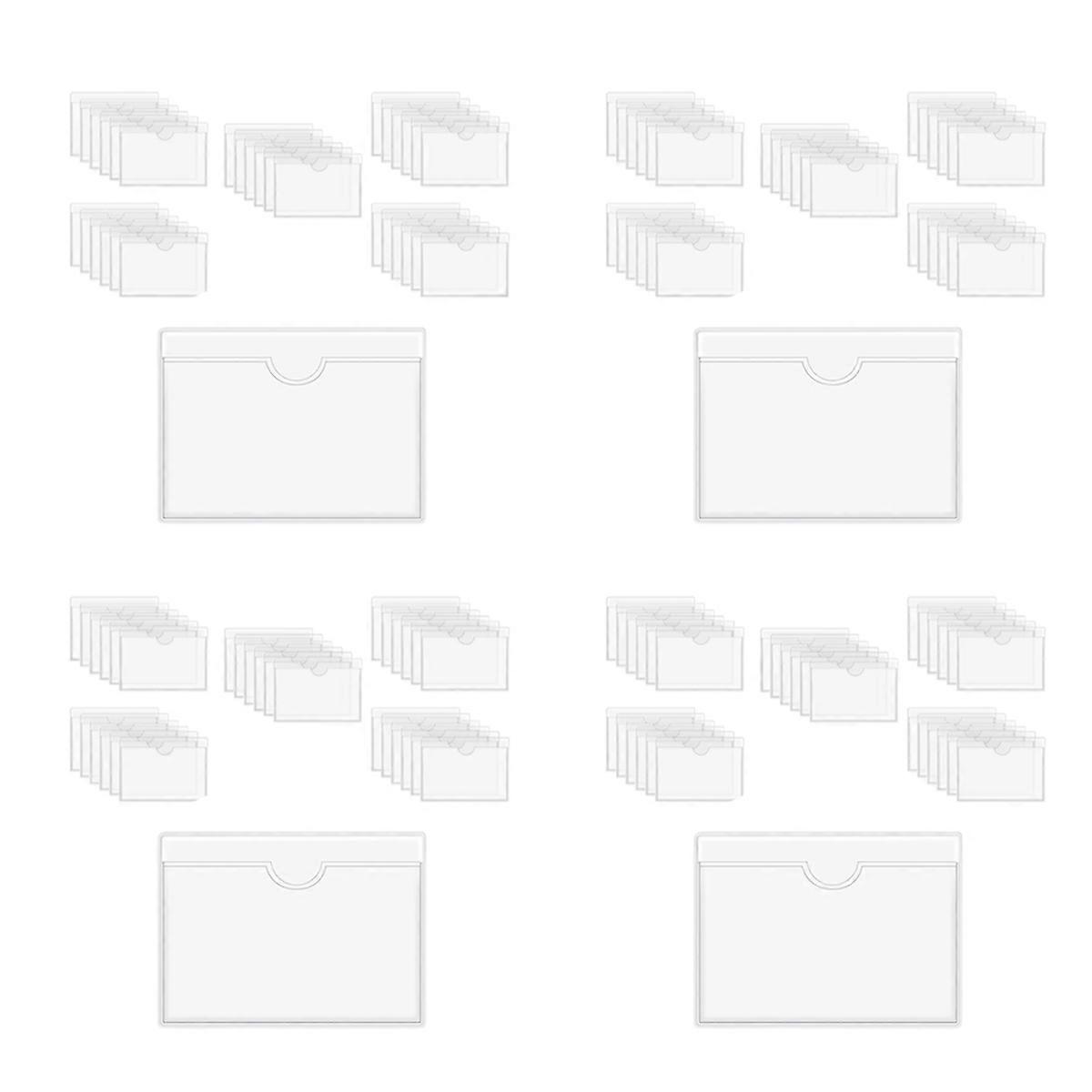 240Pcs Self-Adhesive Label Holder Card Pockets Label Holder Clear Library Card Holders with Top Open