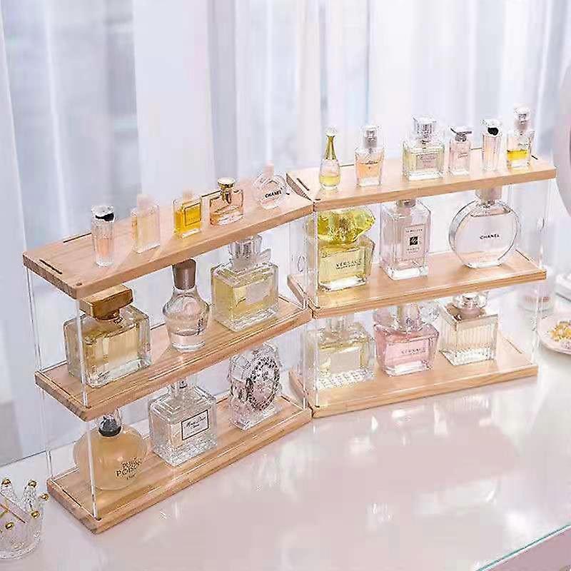 2-Layer Perfume Storage Box Toy Display Stand clear 30*9.6*27.7cm, Organizer