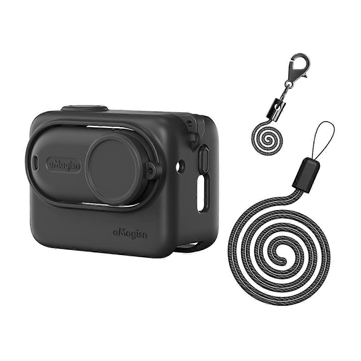 Silicone Case for Insta 360 GO 3S, Protective Silicone Sports Camera Protective Case for Insta360 GO 3S (Black)