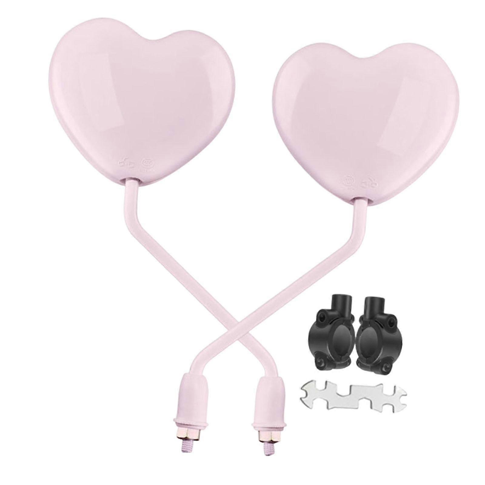 Motorcycle Heart Shaped Rearview Mirror Convex Mirrors Wide View Left Right