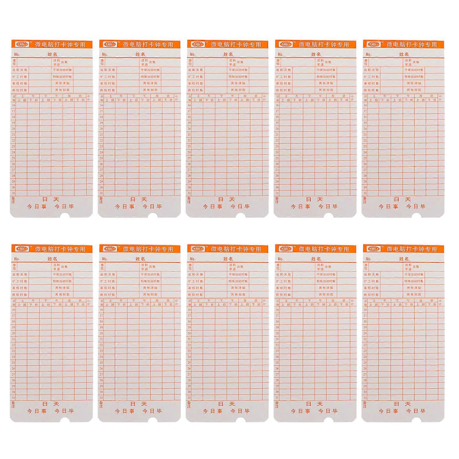 50 Sheets Practical Monthly Clocking Attendance Recording for Office