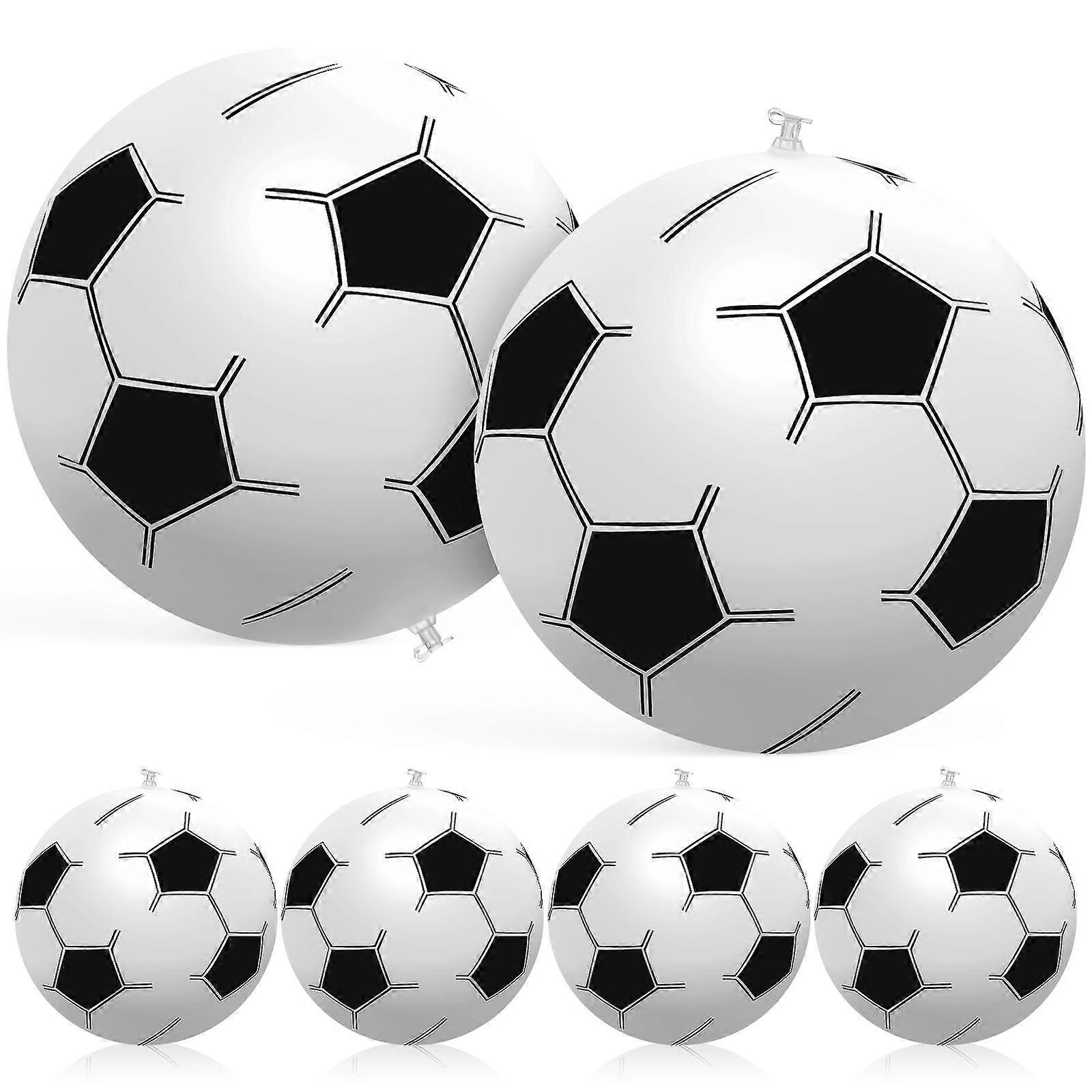 6pcs Inflatable Soccer Balls PVC Football for Playground Beach Outdoor Summer Fun Activities