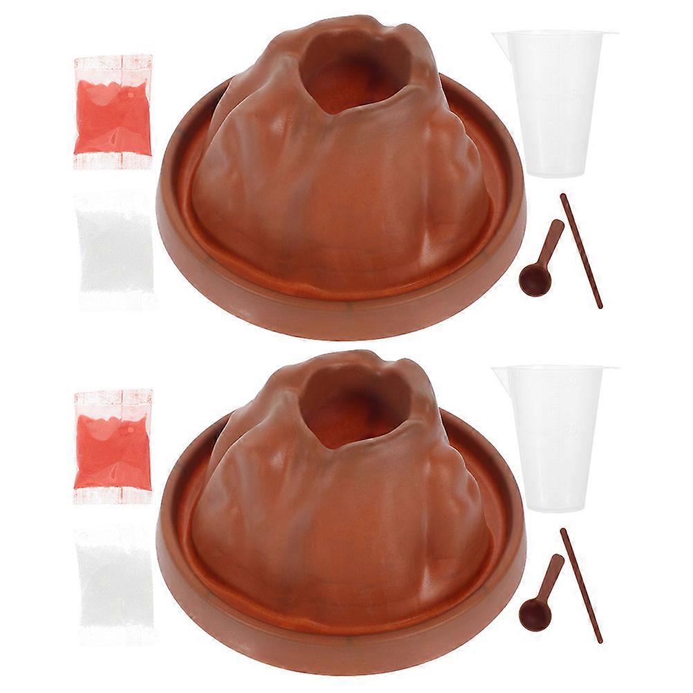 Kids Volcano Science Kit 2 Sets Educational Activity Assorted Color Science Experiment Non-Toxic Plastic