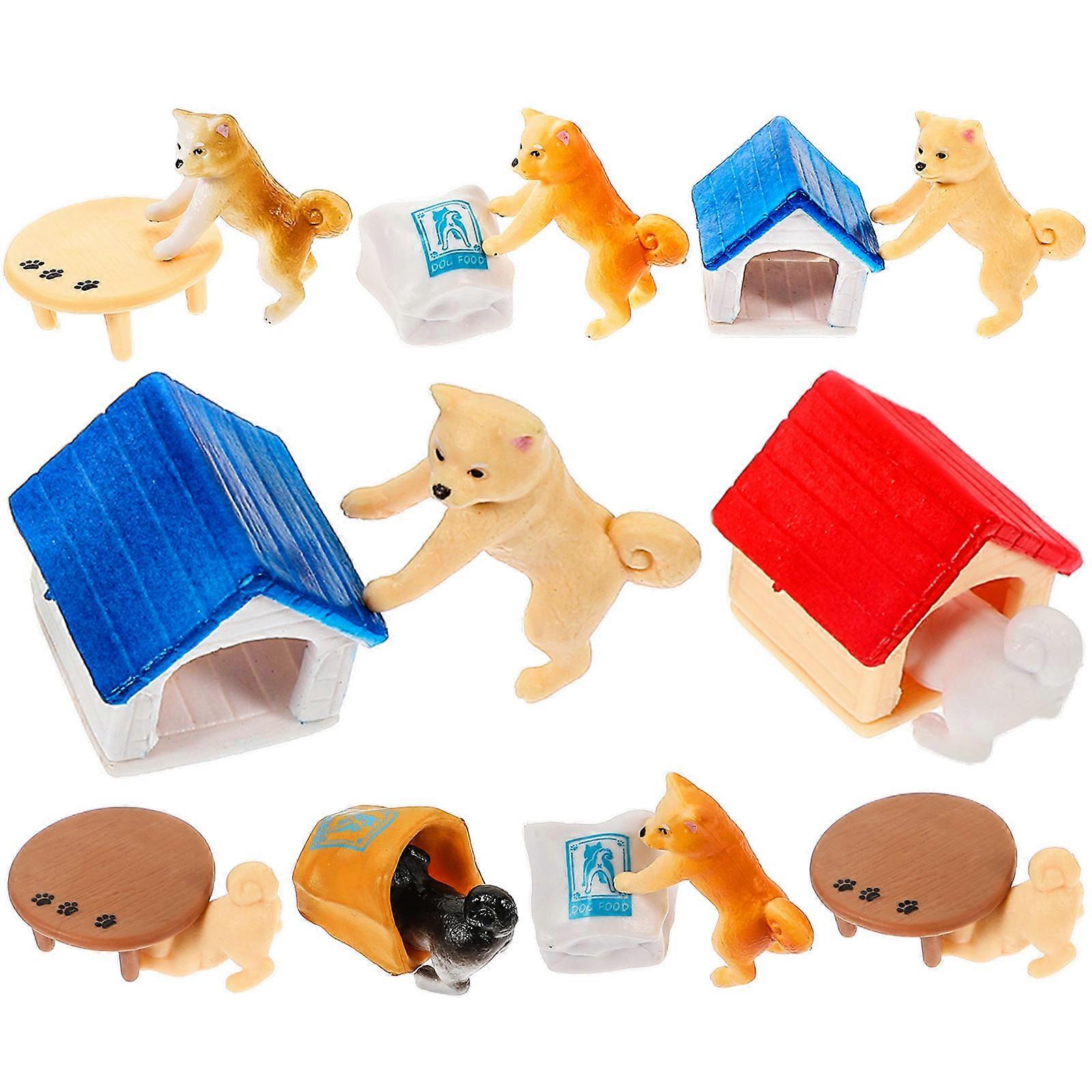 Decorative Dog Kennel Ornaments 6Pcs Waterproof PVC Dolls For Garden And Doll House Enthusiasts With Classic Design