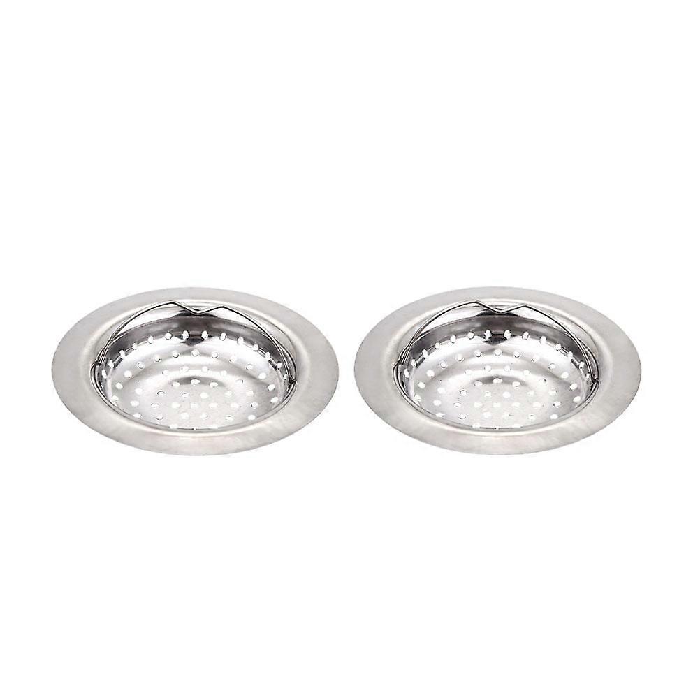 Kitchen Waste Drain Stoppers 2Pack Stainless Steel Sink Strainers Daily Use 11x11cm Mesh Filters