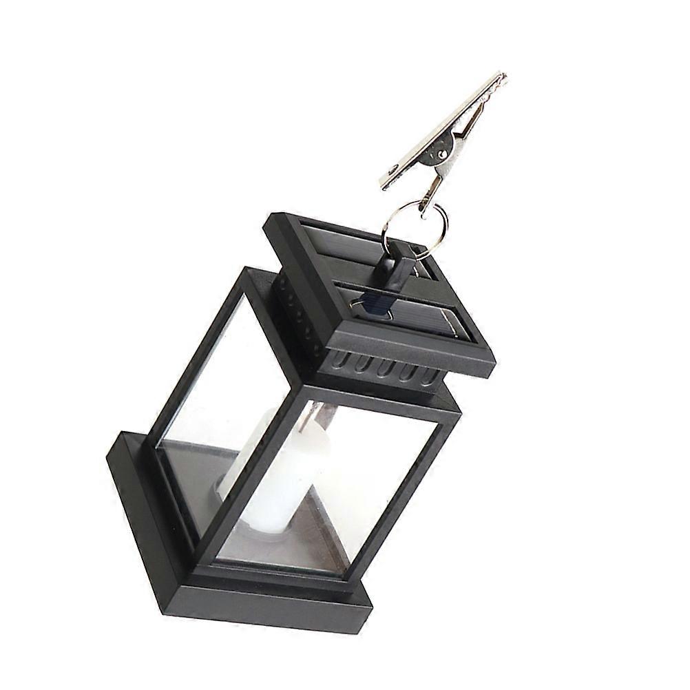 Durable Solar Lantern with Retro Appearance for Decor Black Plastic Compact Size