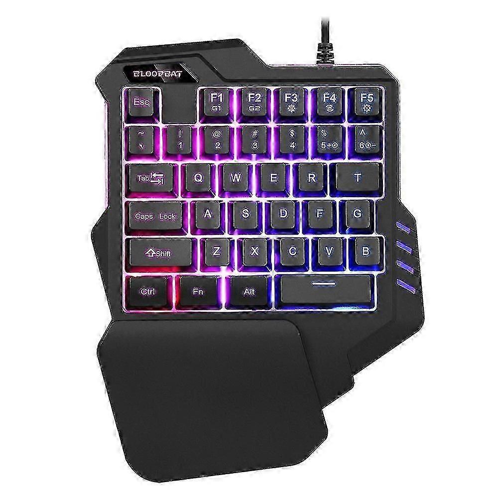 One Handed Mechanical Gaming Keyboard , 35 Keys One-handed Mechanical Mini Gaming Keypad Backlit Ergonomic Game Controller