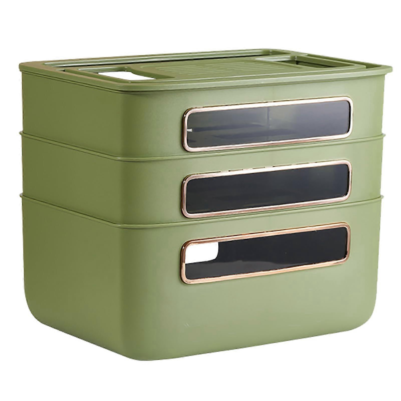 WiFi Router Storage Box Cable Management Versatile Socket WiFi Organizer Box Desktop White (Dark Green)