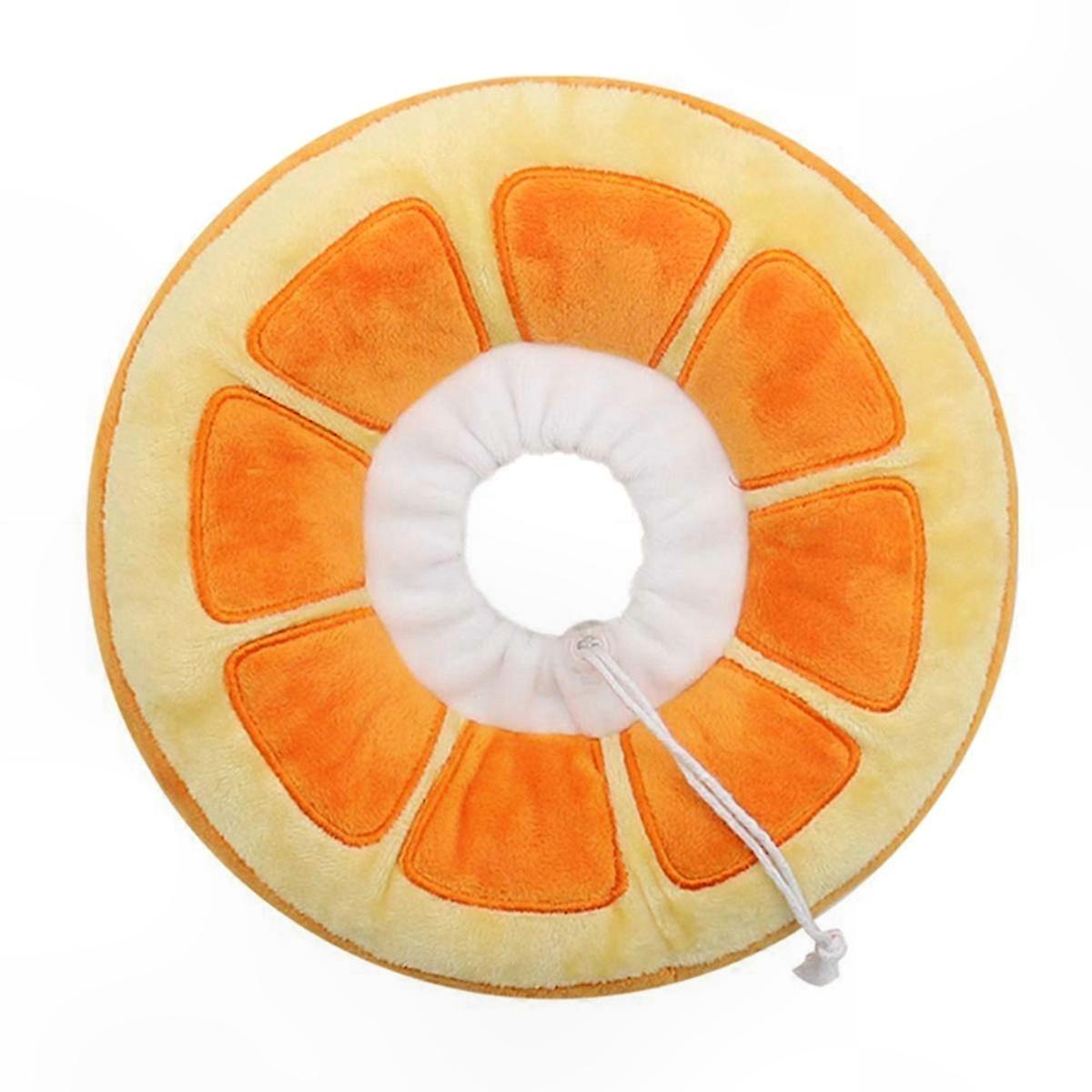 Small Soft Adjustable Recovery Collar for Cats, Orange