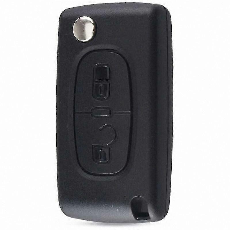 2-Button Key Shell for Peugeot Models 107 207 307 308 407 with CE0536 Blade No Groove Battery Included Replacement Case