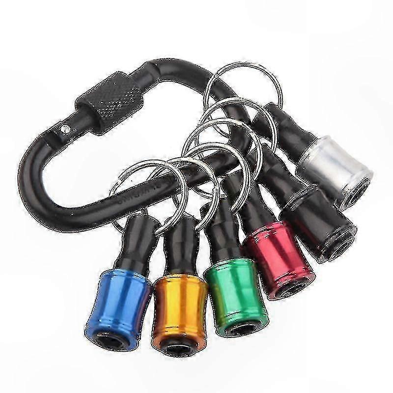 6Pcs 1/4" Hex Shank Quick Change Bit Holder Adapter with Key Ring Screwdriver Extension Bar Socket Tool Set