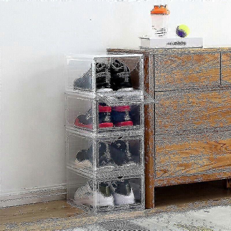 1pc Shoe Box Stackable, Shoe Box Clear Shoe Storage Box Foldable