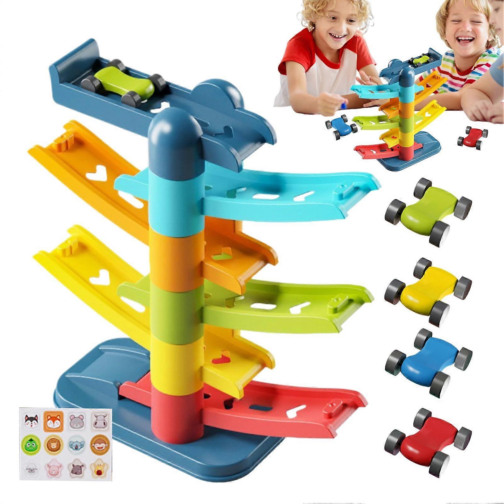 Kinder Car Ramp, Racing Car Set, Interactive Ramp Play World for Motor Skills Development for Children Aged 3 and Up
