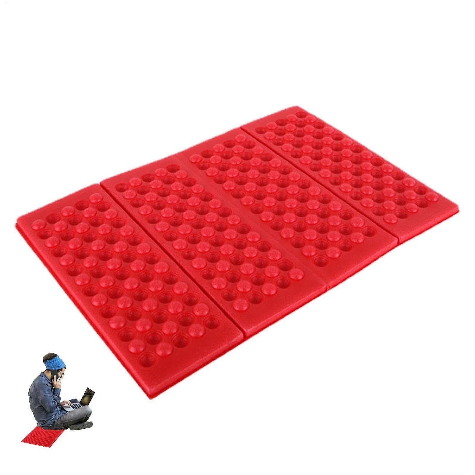 Camping Cushion Seat, Seat Cushion for, Foldable Cushion Seat Cushion, Portable Foam Camping Mat Seat for Parking Games, Camping, Fishing Red
