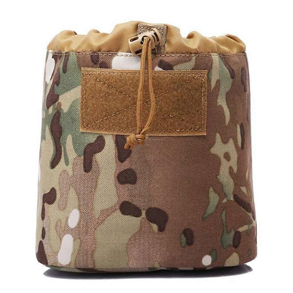 Hunting Dump Pouch Folding Utility Pouch Adjustable Belt Tactical MOLLE Holster Magazine Pouch for Airsoft Wargame CP