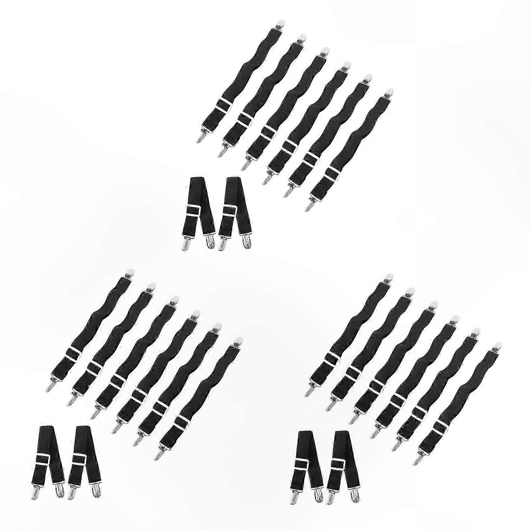 Adjustable Elastic Bed Straps with Clips for Mattress Corner Support and Secure Fastening Grippers