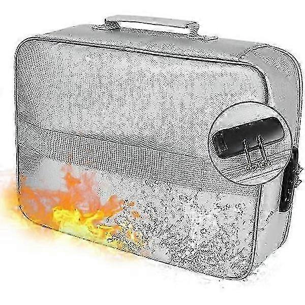 Fireproof file storage bag with lock, waterproof zipper, fireproof safe