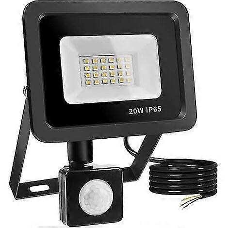 20W LED Floodlight with Motion Sensor, LED Floodlight Outdoor Lighting 6500K for Garden, Patio, Garage, Entrance