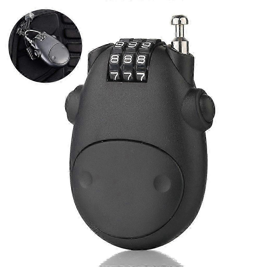 Retractable Cable Lock for Suitcases and Luggage with Combination Security (Black)