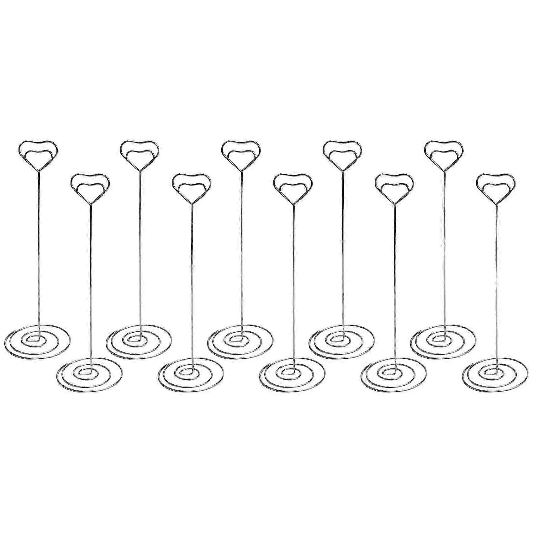 10pcs 8.6 Inch Tall Place Card Holders Heart Shape Table Number Holder Stands Picture Photo Note Memo Clip for Wedding